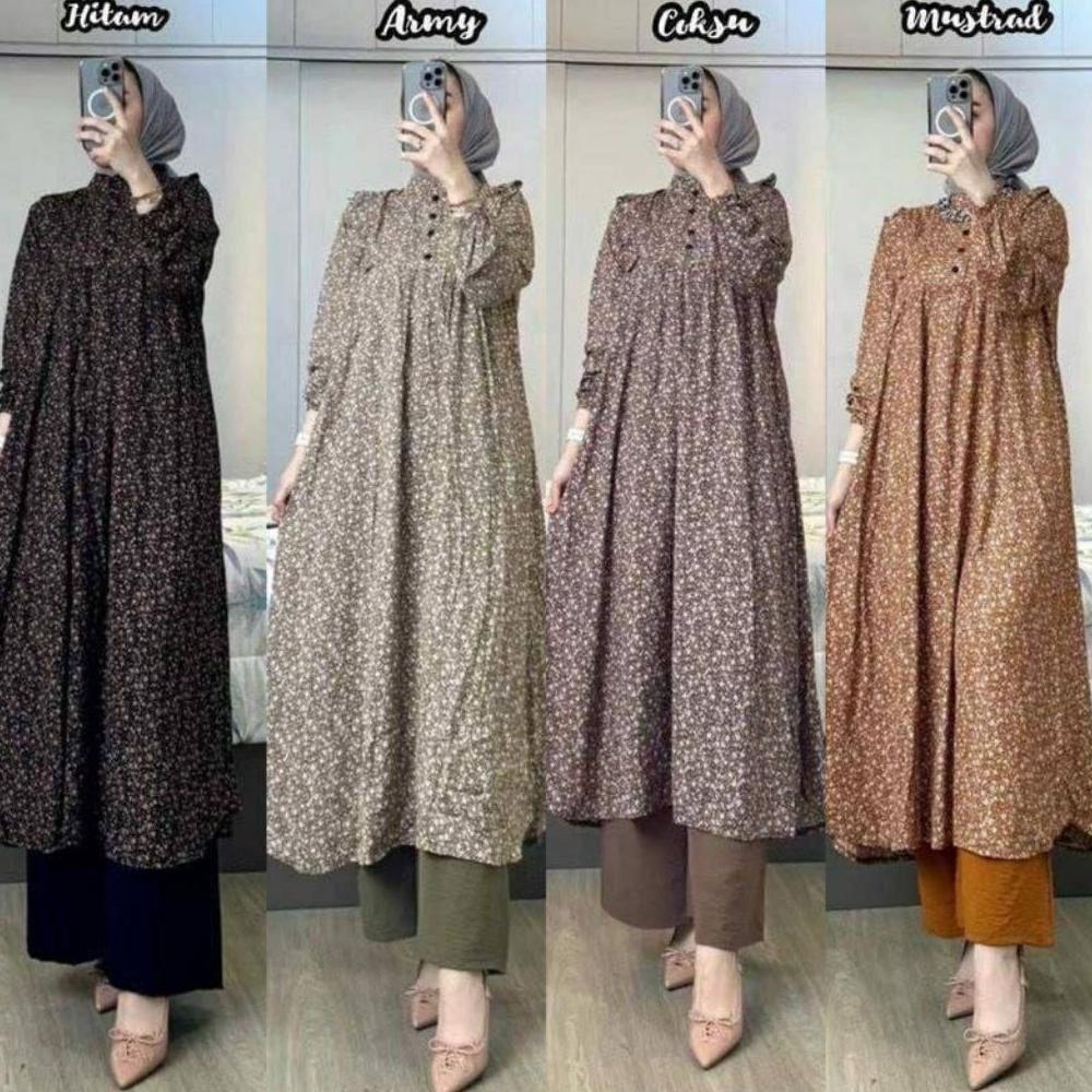 SABRINA SET LONG TUNIK - LEIKA SET LONG TUNIK RAYON DIAMOND