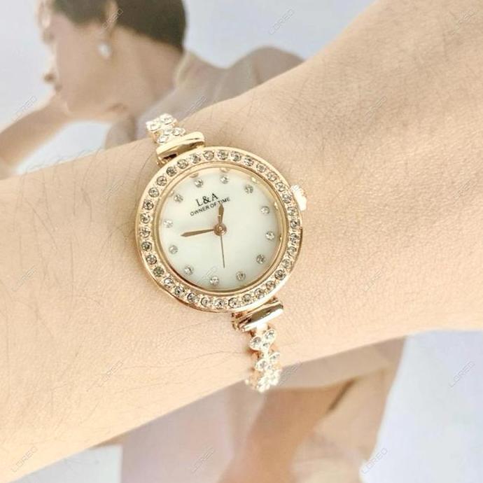 Toki- Loreo - Jam Tangan Serut Adjustable Aksen Diamond . Jam Tangan Nita Kecil
