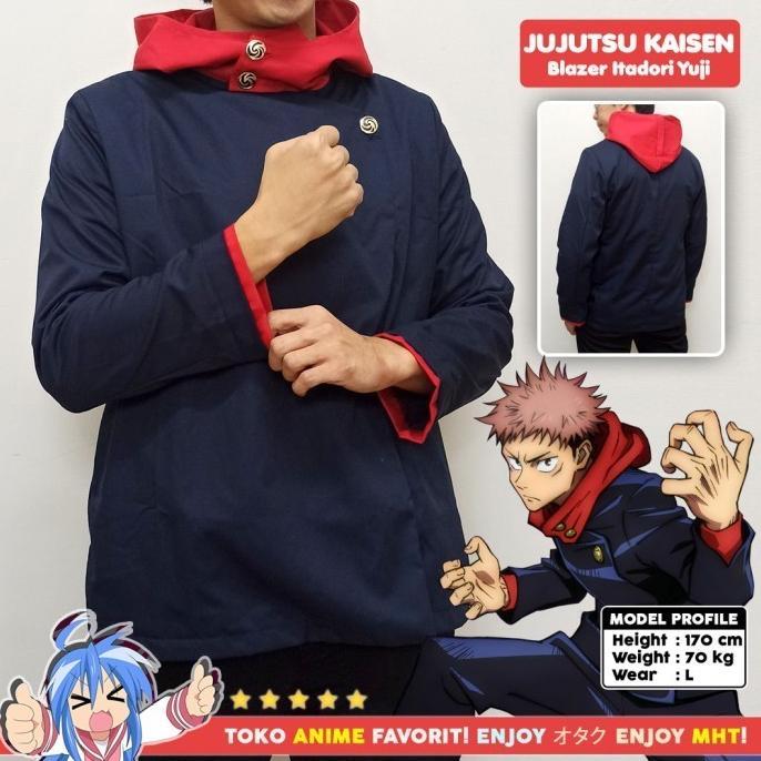 Blazer Jaket Anime Gakuran Jujutsu Kaisen Itadori Yuji Sukuna Top