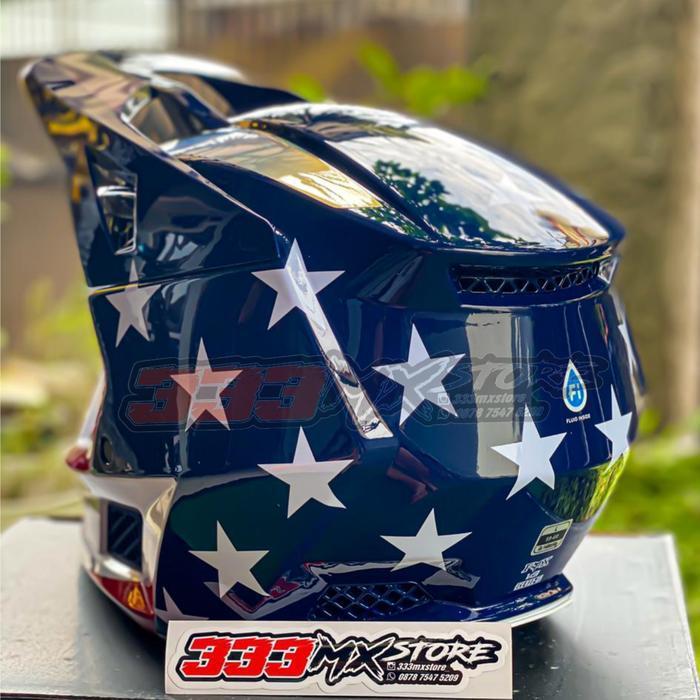 Helm Fox V3 Mvrs American Flag Helm Cross Fox V3 Mvrs Helm Motor Fox Original Dan Terpercaya