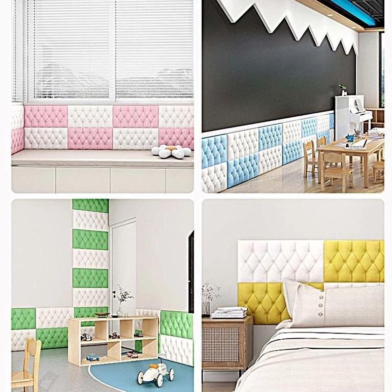 FLASH SALE WALLPAPER HOME Foam 3D (30x60 cm Tebal 6 mm) Headboard Bed Wall Sticker