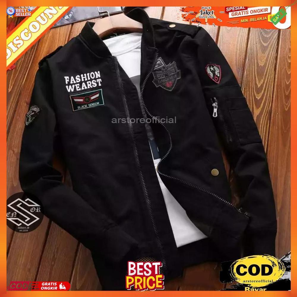 Jaket Bomber Pria / Jaket Bomber Aragon / Bomber Cowok Aragon Sensor [J3]