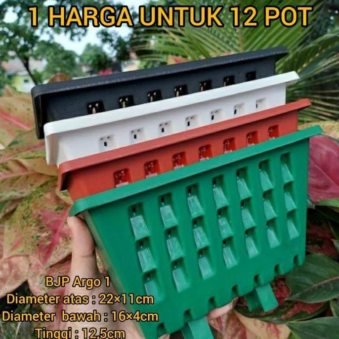 Place- (12Pcs) Lusinan Bjp Dinding Argo 1 (2111) : Pot Bunga Plastik Tempel Dinding Pagar Kat Ram Te