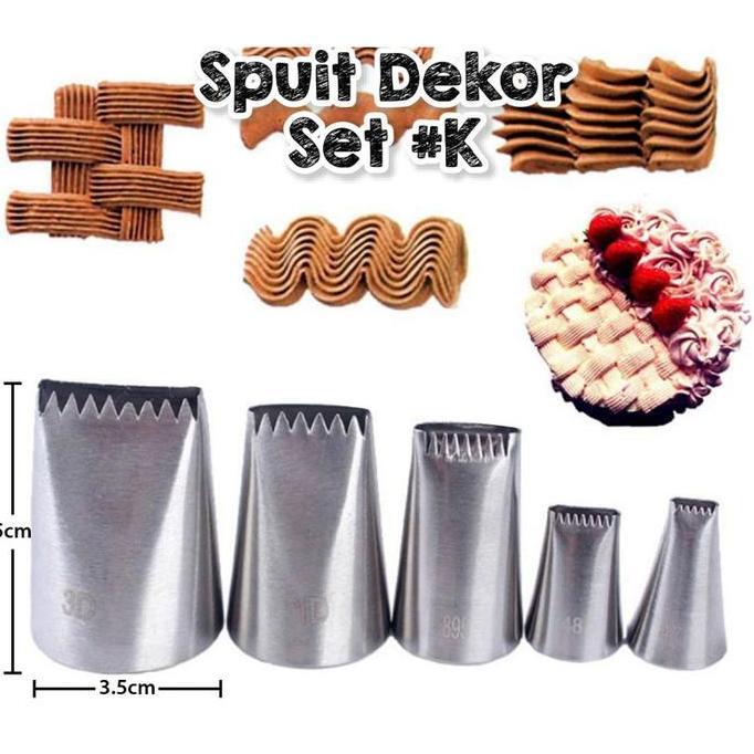 Spuit Dekor Set #K / Spuit Dekorasi Set / Spuit Dekorasi Kue
