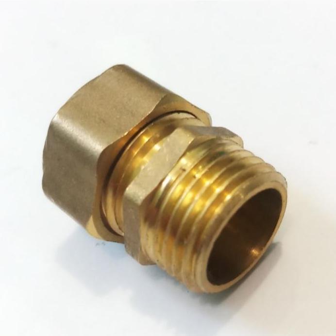 Sok Drat Luar 1/2 Inch / Sambungan Pipa Air Panas Kuningan /  Fitting Pipa Air Panas
