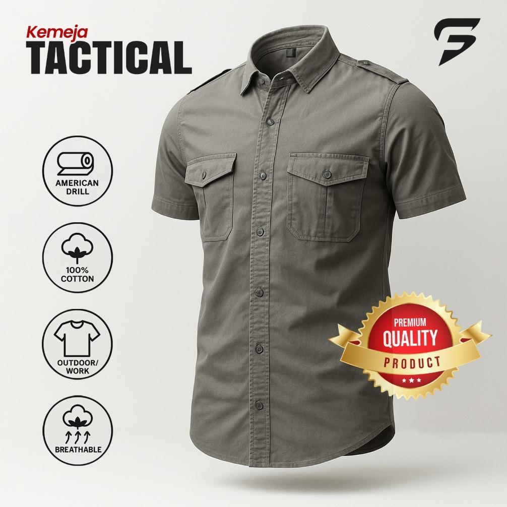 Bagus Kemeja Tactical Pria / Kemeja Tactical / Kemeja Tactical Lengan Pendek / Kemeja Pria / Kemeja 