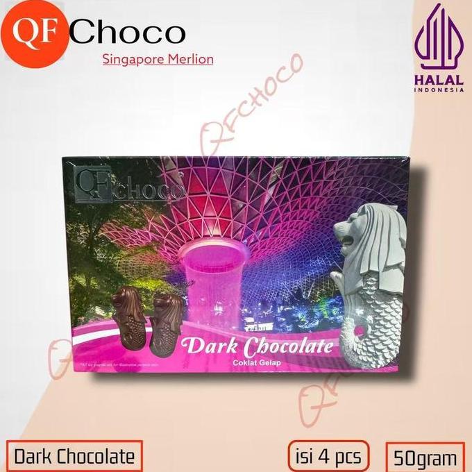 Cokelat Qfchoco Singapore Merlion 50gram isi 4 Halal