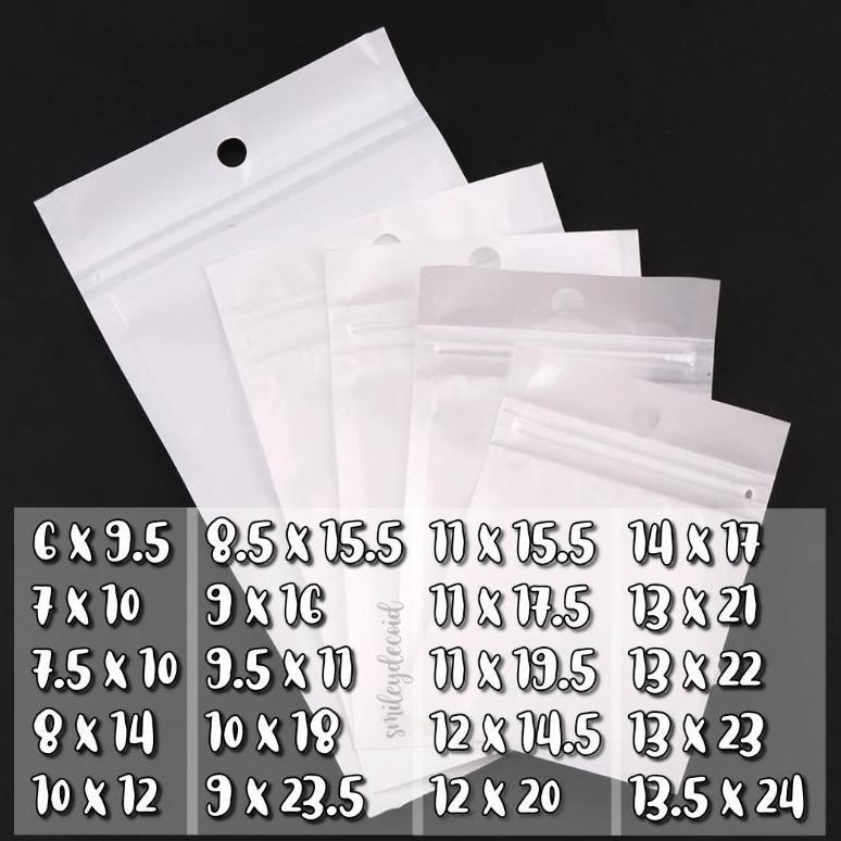 new plastik klip ziplock putih susu transparan sticker storage bag aksesoris banyak ukuran 6x10 7x10
