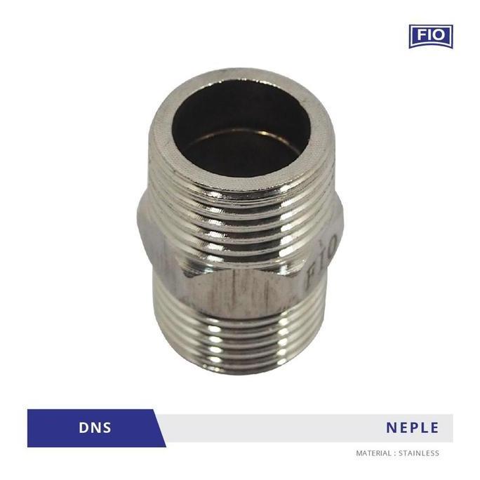 double nepel 1/2 stainless / sambungan drat luar kran 1/2" x 1/2" inch