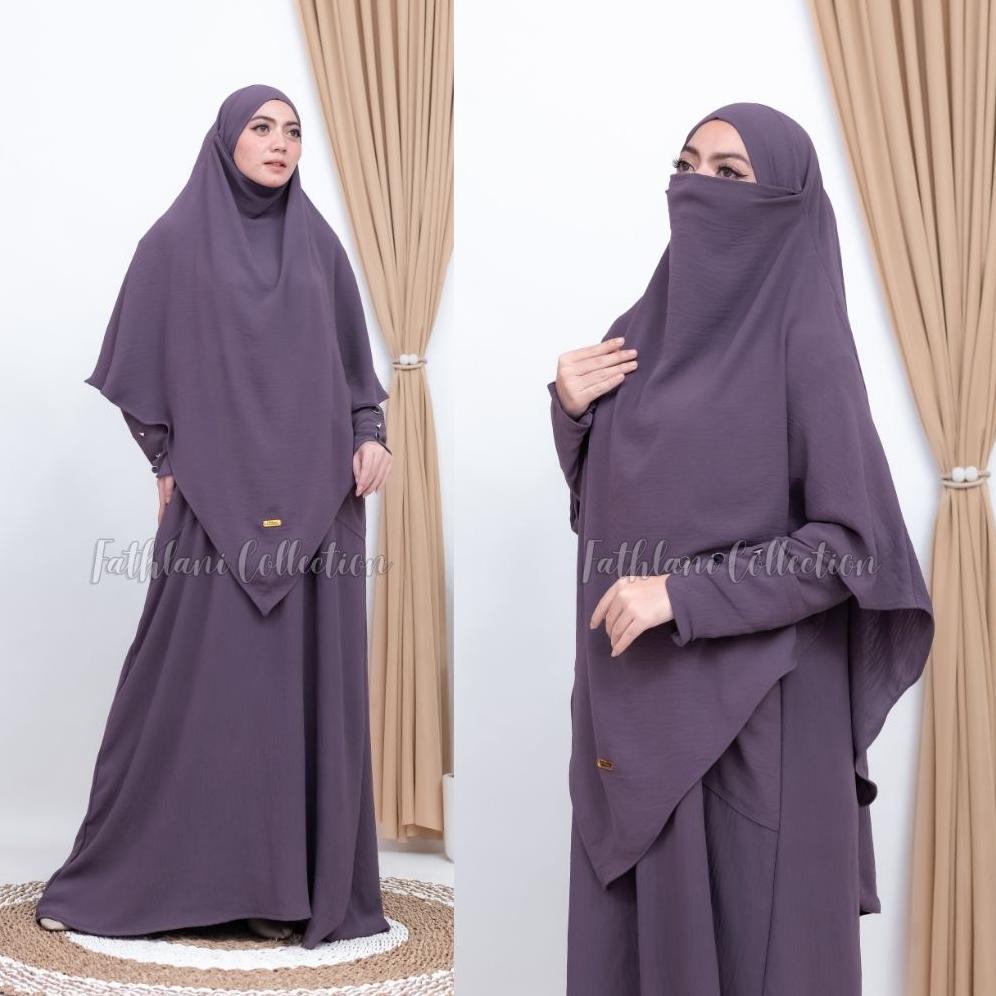 HEMAT gamis abaya syarifah gamis set hijab terbaru simpel mewah elegan cocok untuk haji umroh KEKINI