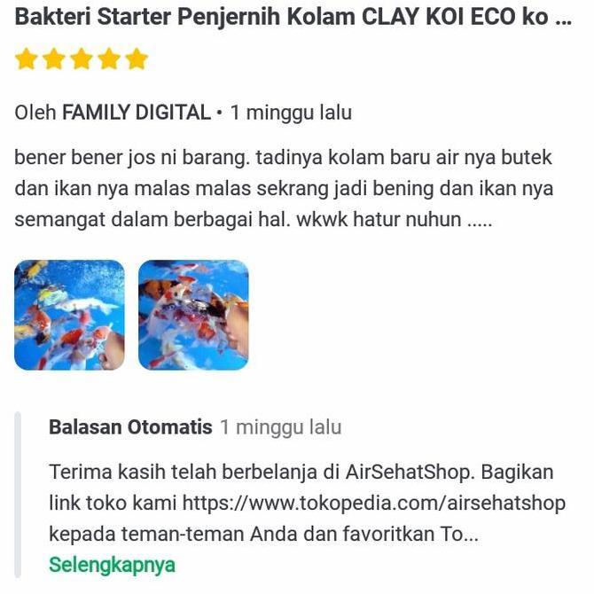 Fisch- Clay Koi Eco Penjernih Kolam , Penetral Ph + Probiotik & Enzym