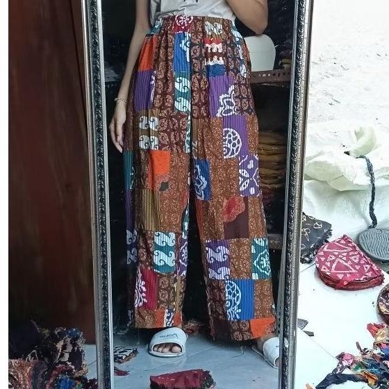 Gratis Ongkir Celana Panjang Wanita Kulot Perca Batik Jogja Unik Santai  Pekalongan Elegan