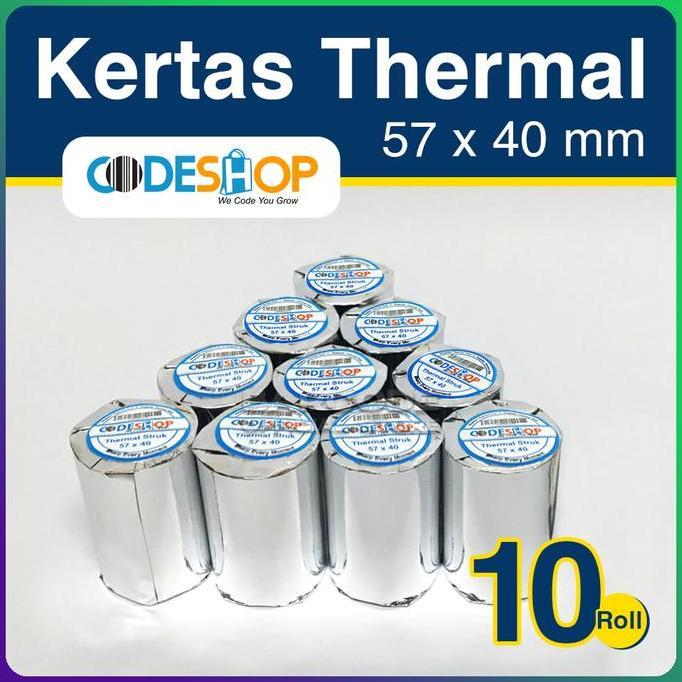 ( 1 Pack ) Kertas Printer Bluetooth 58 x 40 - Struk Thermal Unmerk