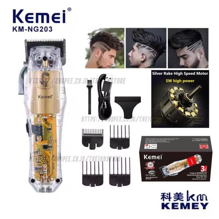 Hair Clipper Alat Cukur Rambut Elektrik Transparan Cukuran Km Ng 203