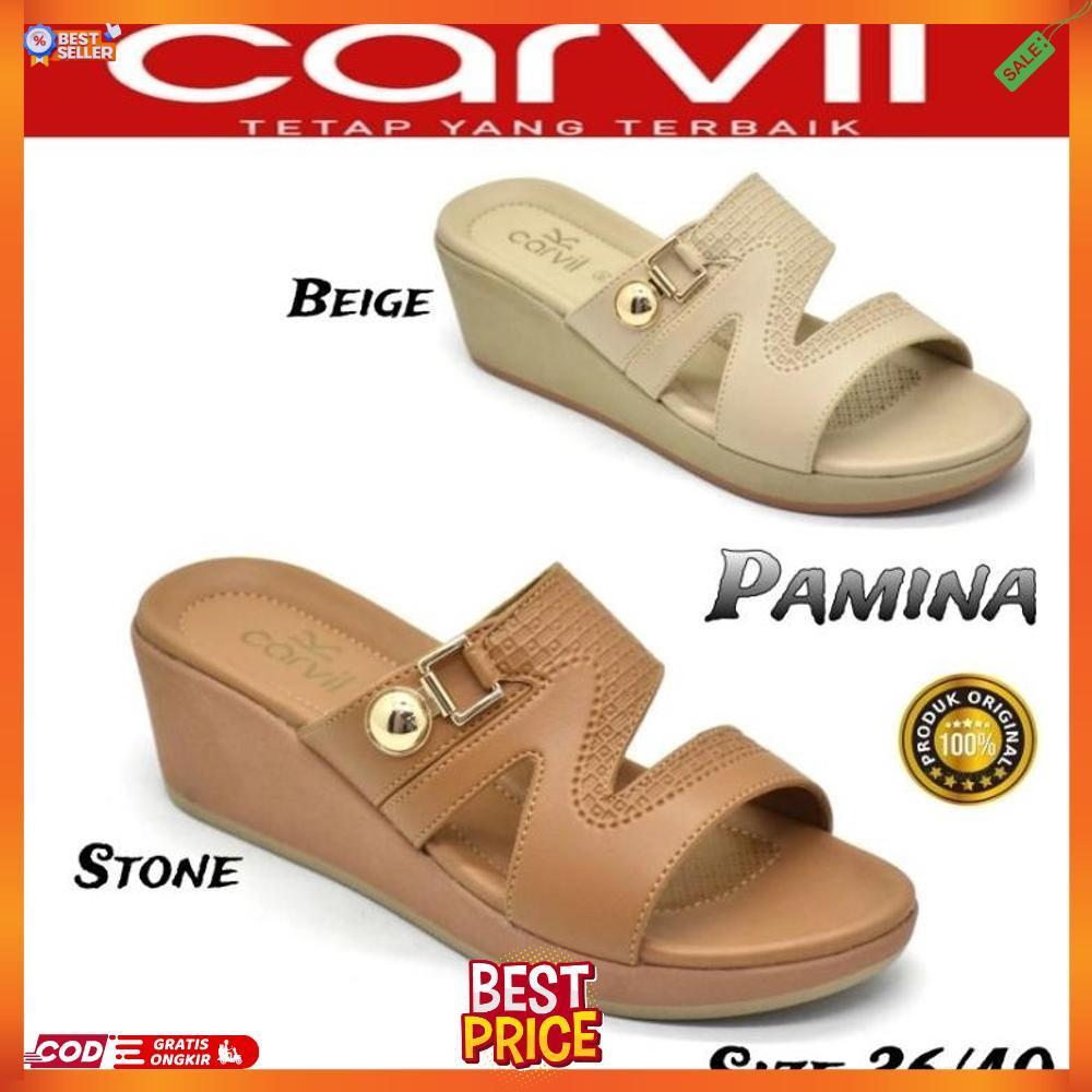 CARVIL SANDAL WANITA WEDGES HEELS HAK TINGGI 5 CM ORIGINAL SENDAL FASHION SLOP PREMIUM SIZE 36-40 [S