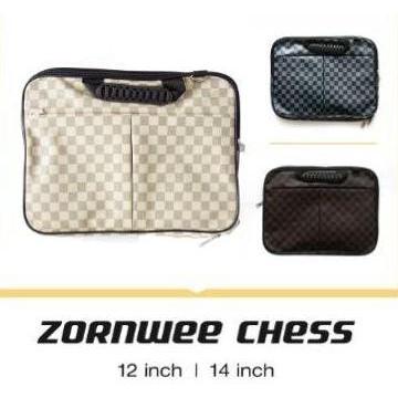 Tas Laptop 12 inch motif LV CATUR, TEBEL dan dua sisi. ZORNWEE