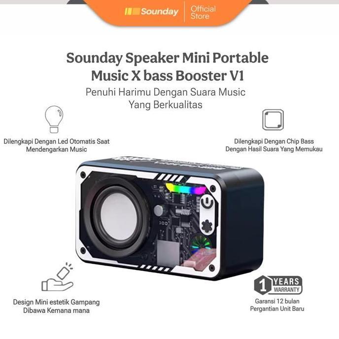 Sale Sounday Speaker Led Bluetooth Bt-V1 Speaker 5.3 Surround Sound System Rgb Multifunction Speaker