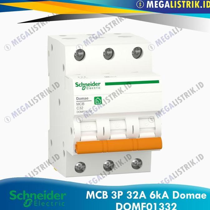 TERBARU - Schneider MCB 3P 32A 6kA Domae SNI DOMF01332 / Miniature Circuit Breaker 3 Phase 32 Ampere