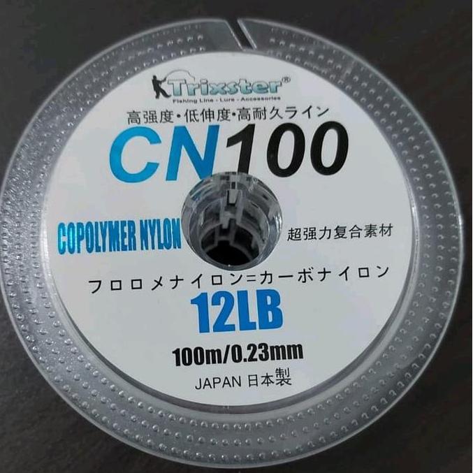 COD senar pancing size 0.23 merk CN100 panjang 100 meter ready sesuai foto warna putih bening (TERBA