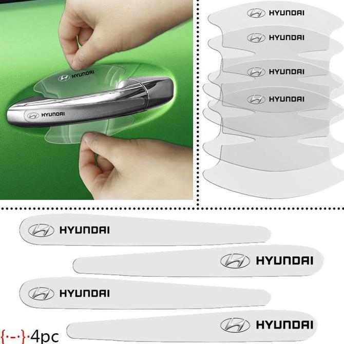 8pcs Stiker Pelindung Gagang Pintu Mobil Bahan Tpu Transparan Untuk Hyundai Getz Accent Atoz I20 Ave