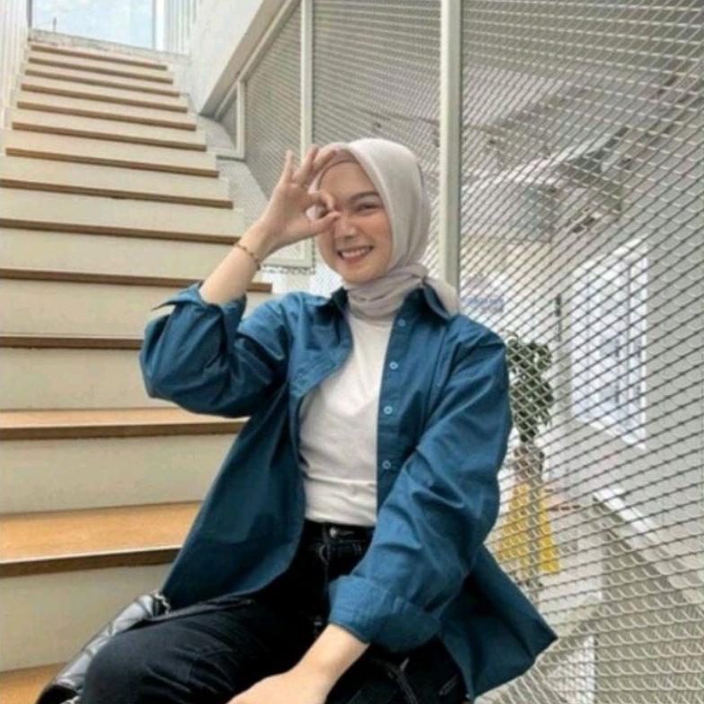 Cuci Gudang !!! Kemeja Wanita Oversize Olivia Linen / Olivia Shirt Mocca Dusty  Pink Hitam Macca Kre