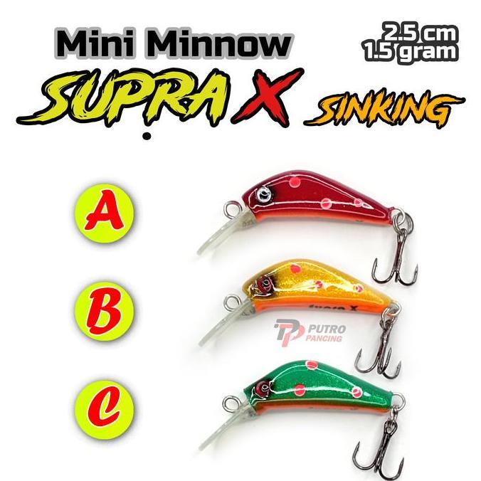 Lure Mini Minnow SUPRA X  Umpan Mahseer Hampala (TERBAIK) (TERBARU) (TERMURAH)