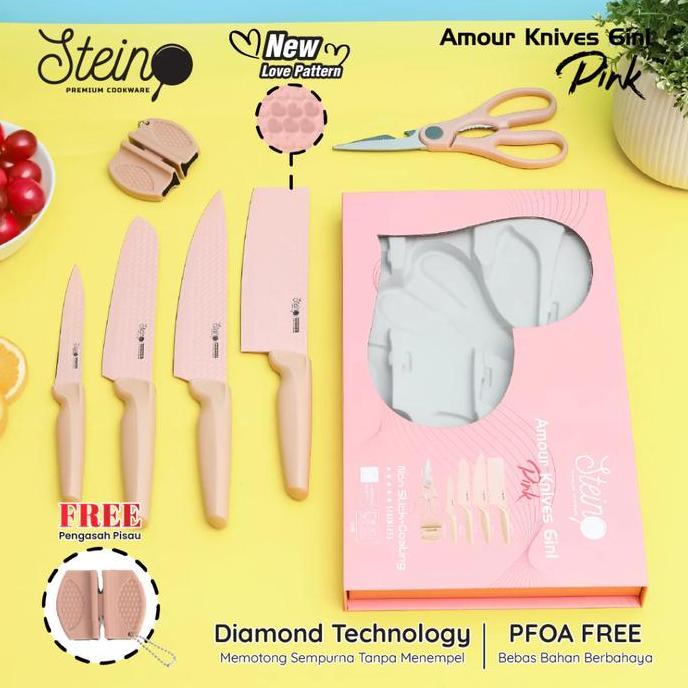 Pisau Dapur Steincookware Diamond & Amour Knives - [6 in 1 Pisau Set]