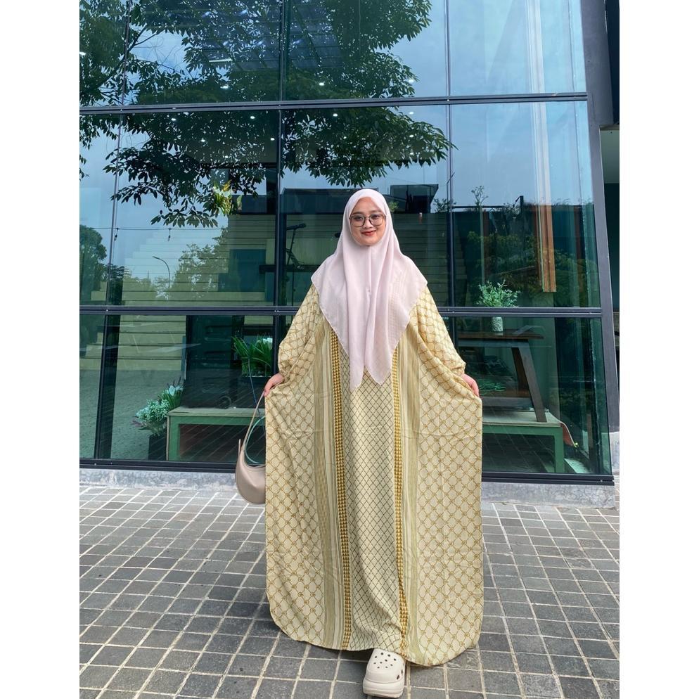 Tahan Lama Gamis Kaftan Rayon Premium Motif Salur Putih Terbaru Daster Kaftan Salur