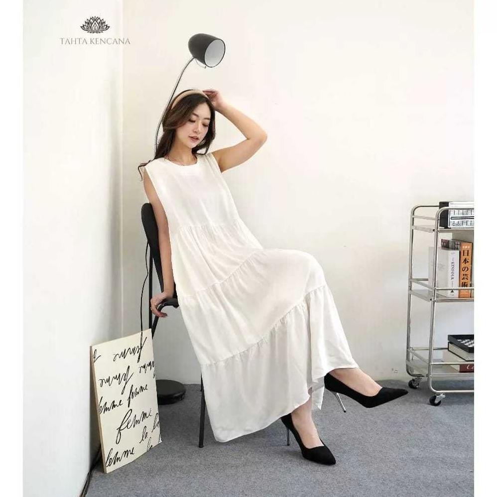 Discount Mib Style - Inner Midi Dress Polos Wanita Rayon Twell Adem Inner Gamis Tanpa Lengan Polos