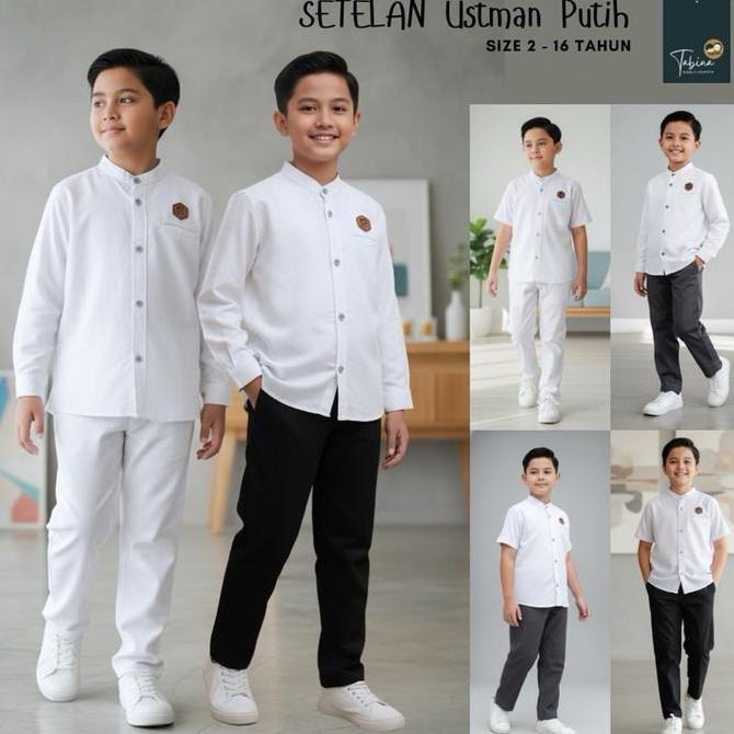 Tabina Setelan Koko Kemeja Putih Anak Sampai Remaja Laki Laki