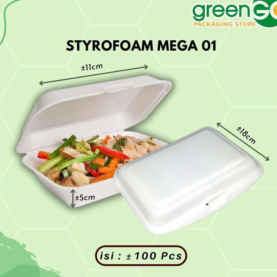 Styrofoam Bubur Mega Isi 100Pcs Sterofoam Makanan Polos Gabus Nasi Styrofoam Bubur Kecil Ukuran Stan