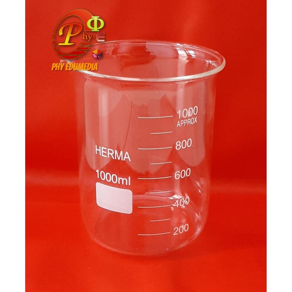 Beaker / Beaker 1000Ml Herma / Beaker Glass 1000Ml / Gelas Kimia 1000Ml Herma