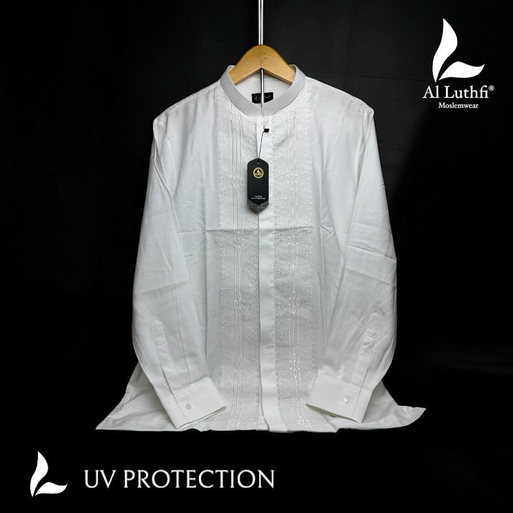 PROMO Baju koko Manset Warna Putih - Al-Luthfi