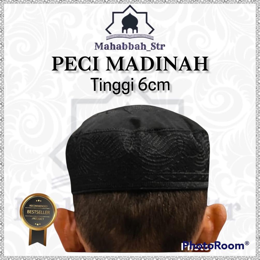 NEW Peci Madinah Tinggi 6cm Putih Peci Haji
