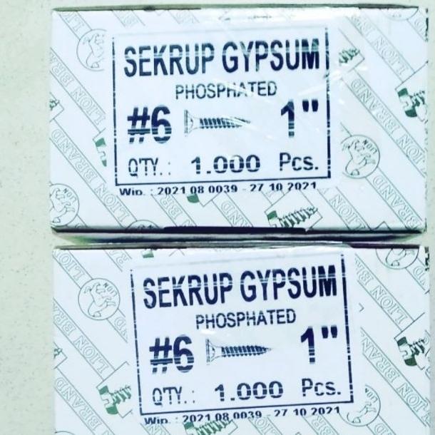 Sekrup Gypsum 6X1 Inch Moon Lion/Sekrup Gypsum 2,5 Cm Moon Lion