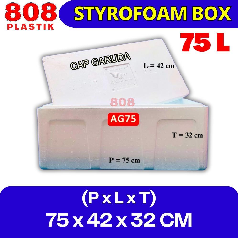Styrofoam Box 75L Garuda / Kotak Sterofoam Box Ikan Ag75 Garuda (75 X 42 X 32 Cm) Kapasitas 40 Kg