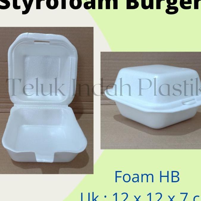 (200Pcs) Styrofoam Burger / Sterofoam Hamburger / Foam Box Kotak Hb