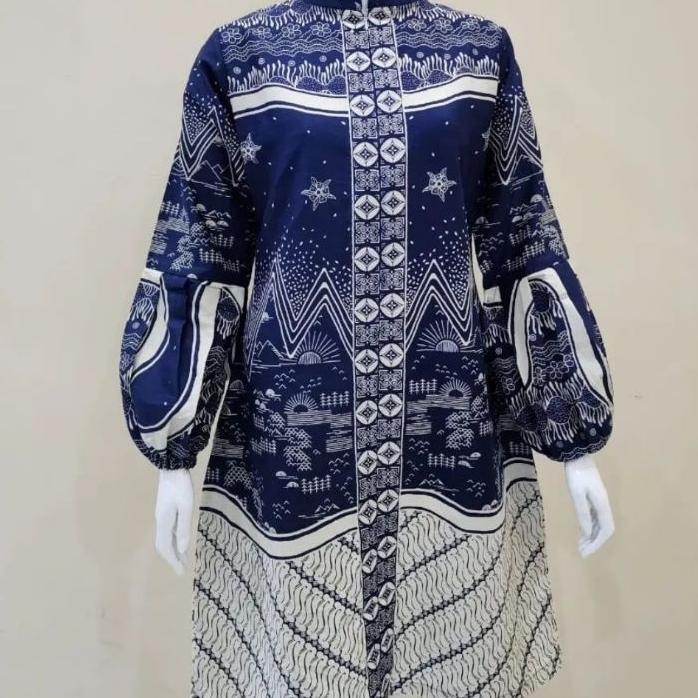 12 Motif Tunik / Tunik Batik Full Trikot Free Masker / Dress Wanita / Blouse Wanita / Atasan Batik /