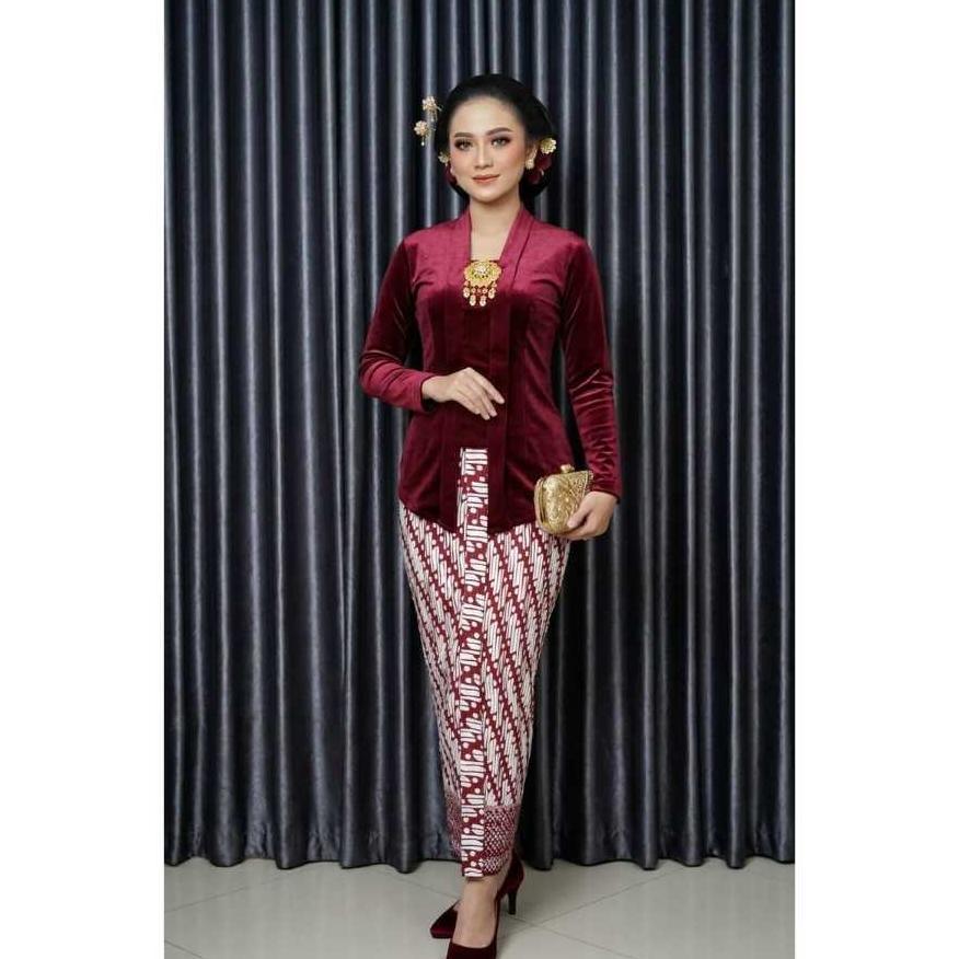 Set Kebaya Bludru Kartini (Kebaya+Rok)/Termurah