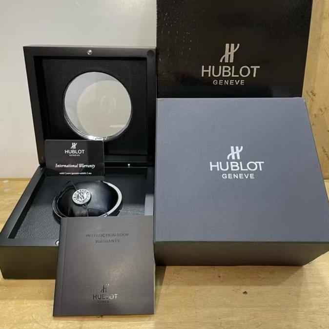 Kotak Jam Tangan HUBLOT Original Besar Kaca Box HB Mewah Ekslusif Full Set Include Book, Card, Tag &