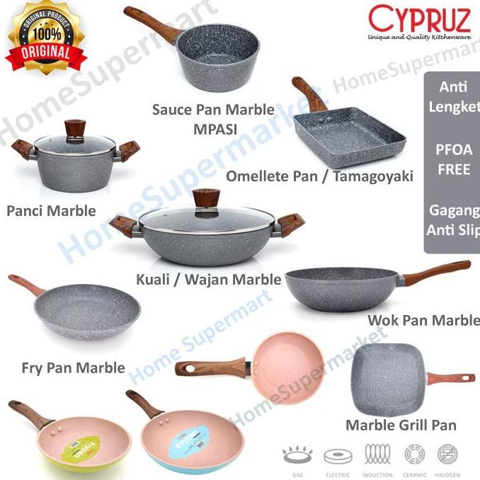 Zatura- Jan Anti Lengket Fry Pan Wok Pan Cypruz Kuali Mpasi Keramik Pan Set