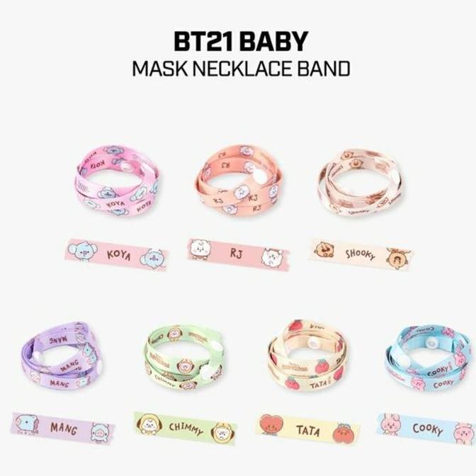 BT21 Line Friends Baby Mask Necklace Band Strap Mask