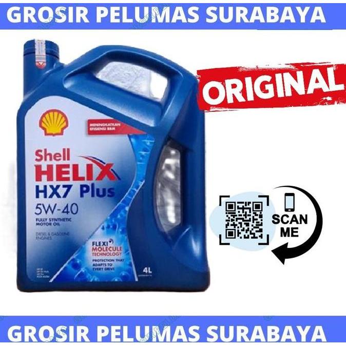 HARGA DISC - Shell Barcode Scan Shell Helix HX7 Plus 5W-40 SN Plus 4ltr Oli Mesin Multigrade SAE 5W-