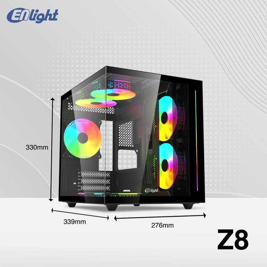 Enlight Z8 MicroATX Compact Case Seamless Aquatic Sea View +3fan