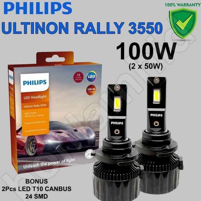 LED Philips HB3 9005 HB4 9006 Ultinon Rally Lampu LED Mobil 100W 9000L (TERBAIK) (TERBARU) (TERMURAH