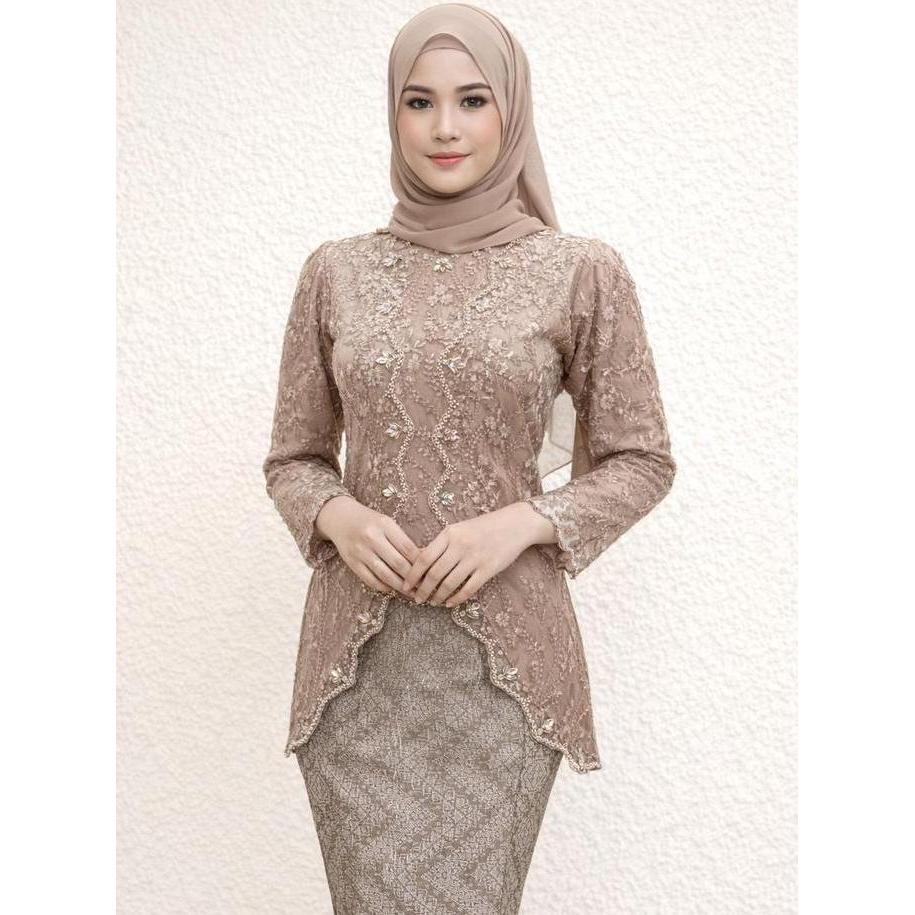 Atasan Kebaya Kayla Premium Wanita Kebaya Tile Spenggel Payet Jahit Kebaya Wisuda & Pesta Elegan (At