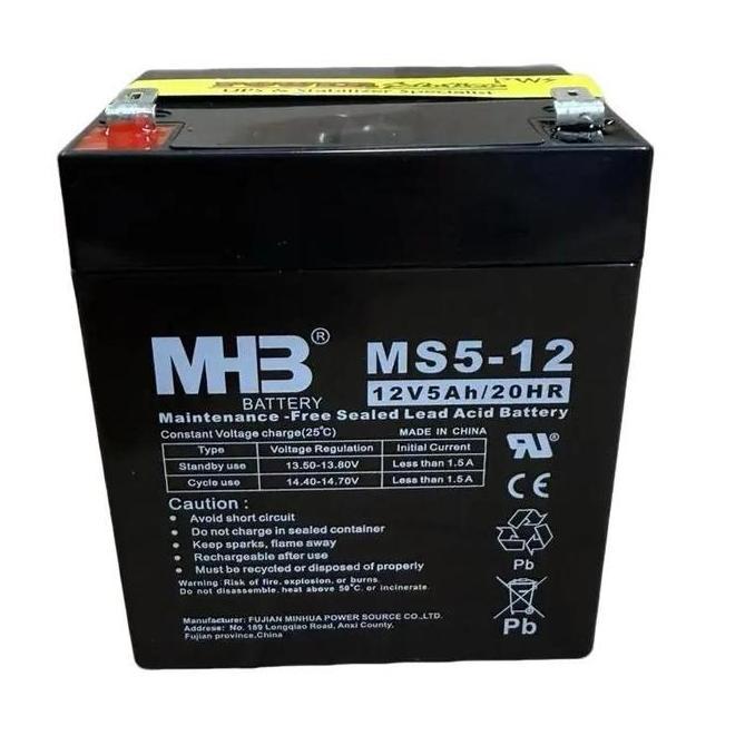 Baterai Aki Kering LONG LIFE 12V 5Ah TERMURAH ACCU APC UPS MHB MS5-12 12V 5Ah/20HR Batre MF SLA MH3 