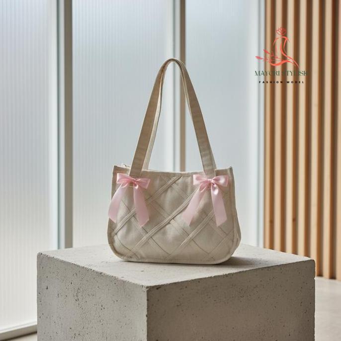 carissa pink totebag kanvas tas wanita aesthetic tas wanita korean style lafiyatotebag