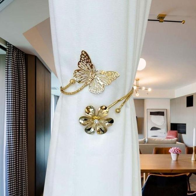 Gesper Tirai Pegas/Luxury Hook Pengait Jepit Horden Gorden Emas Gold Silver Mewah Sultan Stainless H