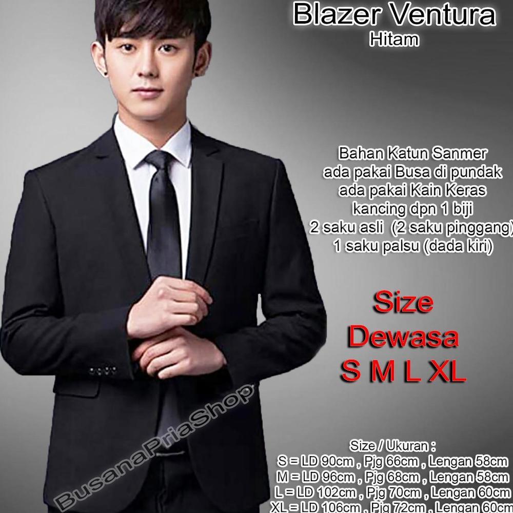 OFFICIAL BPS COD Blazer / Jas Pria VENTURA hitam sanmer premium S M L XL ventu black formal busa kai